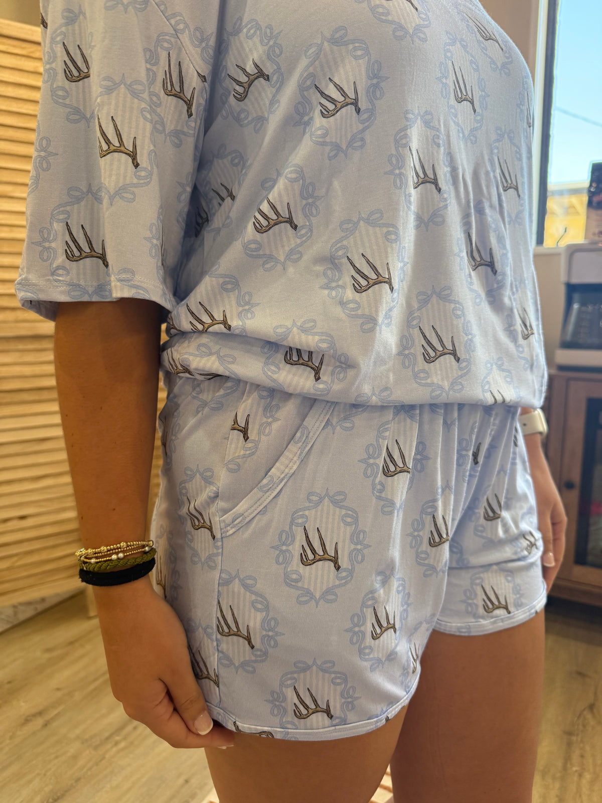 Women's Bamboo Short Set Antler Coquette Set