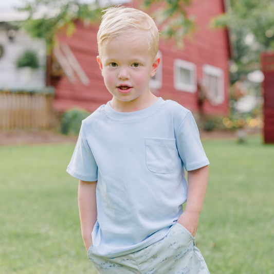 Brody Short Sleeve Pocket Tee - Light Blue