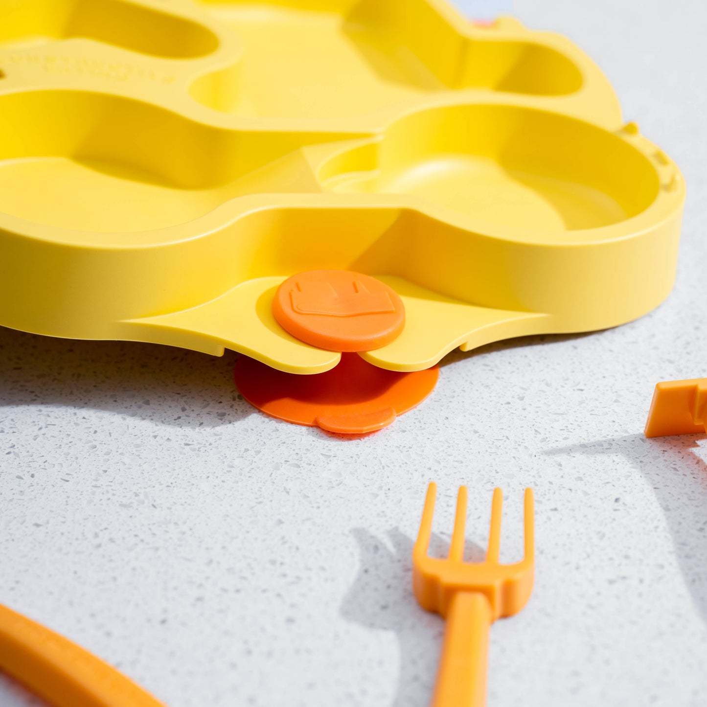 Truck Suction Plate and Training Utensils: Yellow Truck Plate