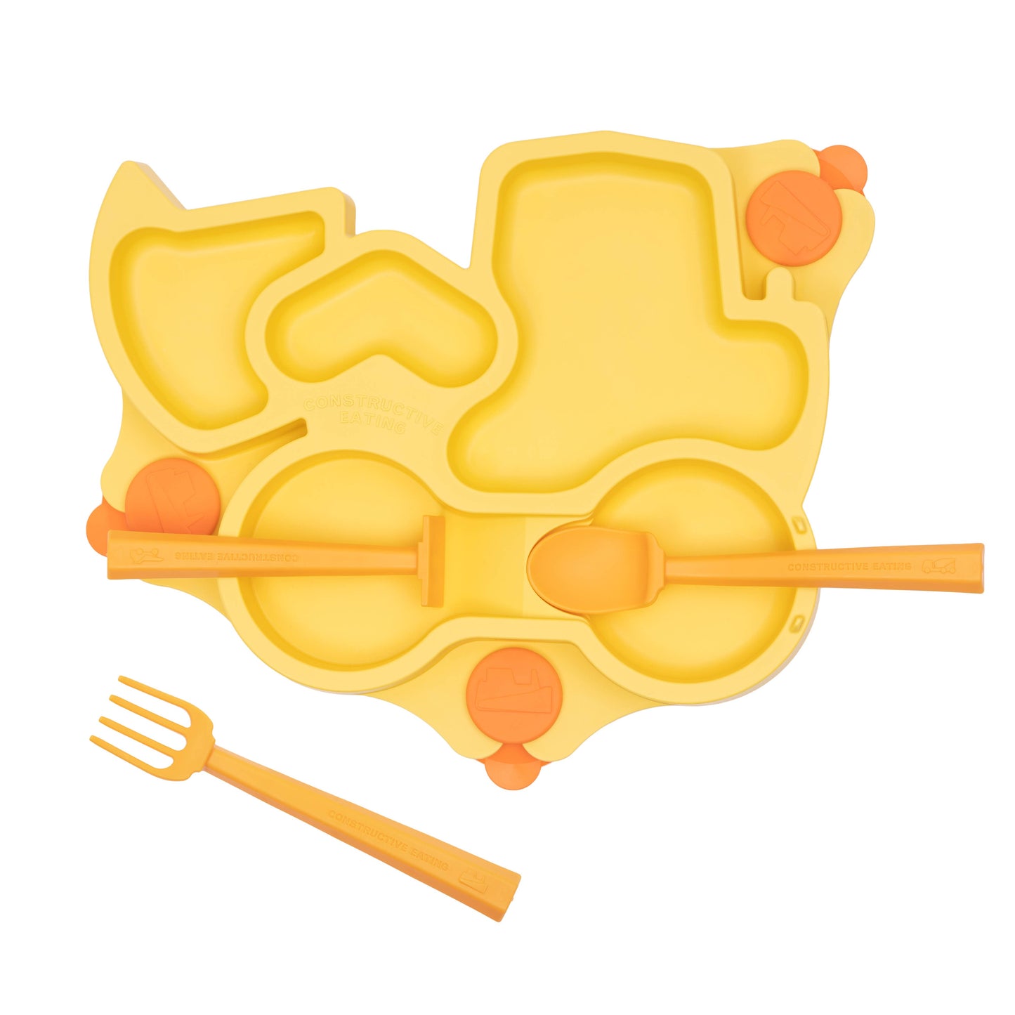 Truck Suction Plate and Training Utensils: Yellow Truck Plate
