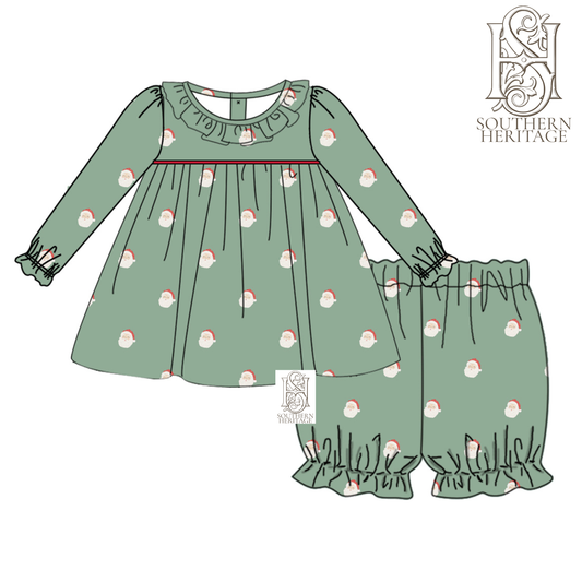 PREORDER Classic Santa Charlotte Two Piece Girls Set