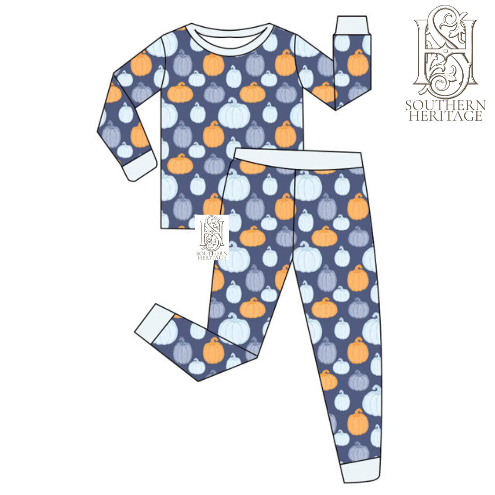 Boys Bamboo Pumpkin Patch Blues Set