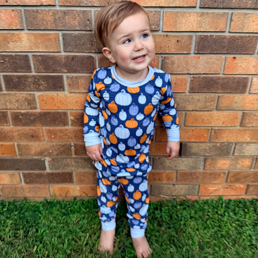 Boys Bamboo Pumpkin Patch Blues Set