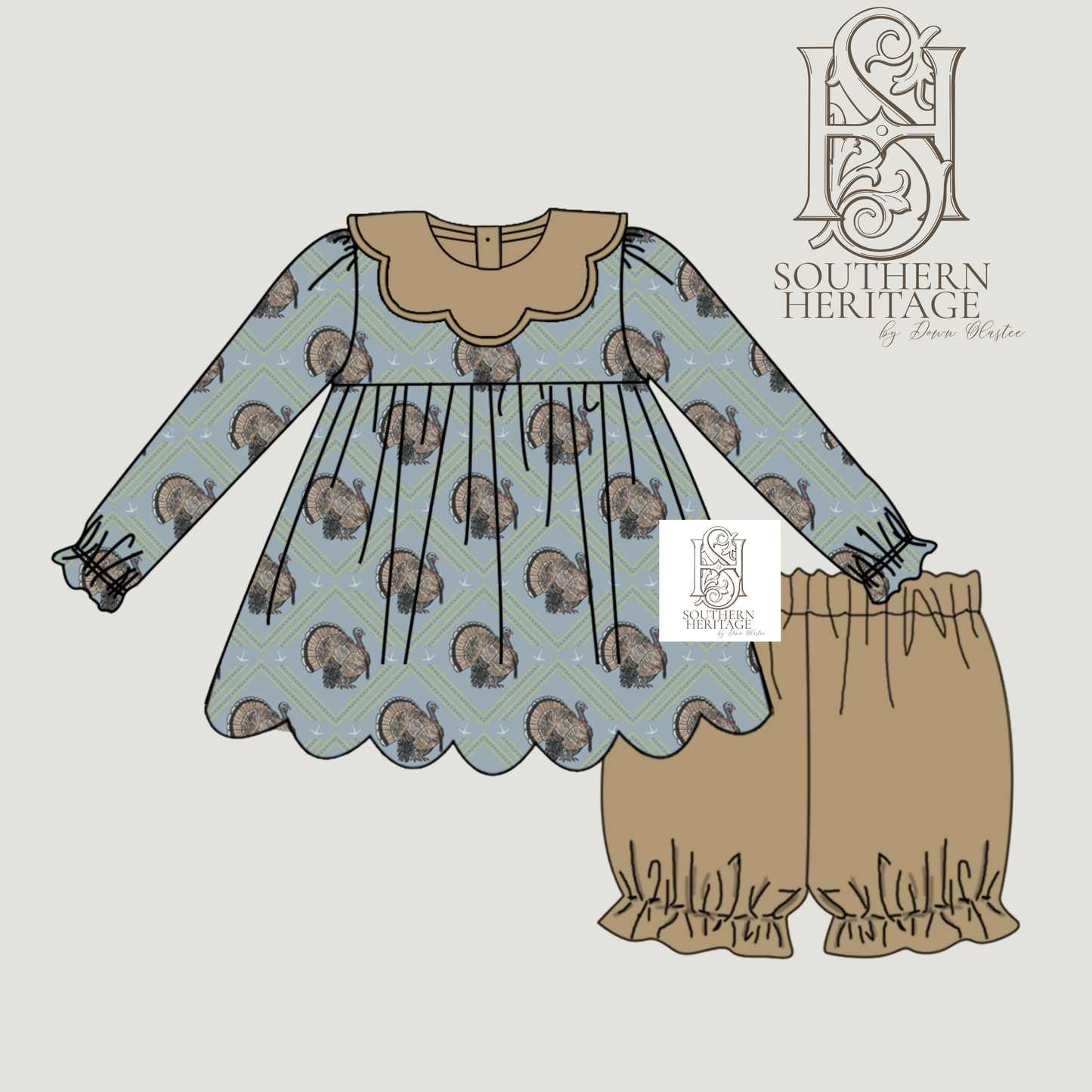 Girls Turkey Strut Short Set
