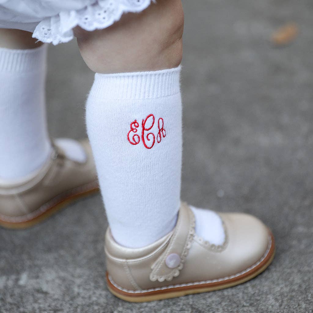 White Knee Socks: Newborn